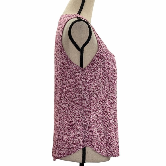 WILLI Smith Purple & Pink Printed Sleeveless Split Neck Button Down Blouse - Picture 4 of 11